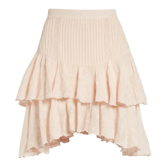 Ted Baker Alegria Tiered Lace Handkerchief Hem Skirt in Light Pink (2/M) - Picture 6 of 14